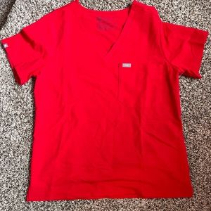 Figs Pop Red Catarina Scrub top